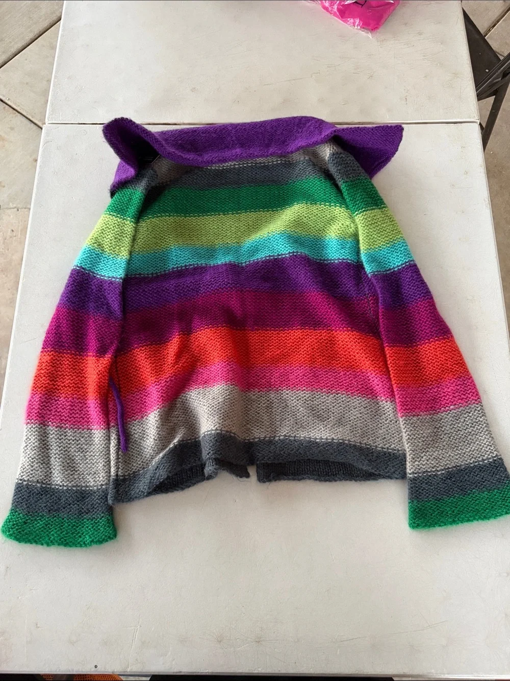 NWT GAPKIDS Multicolor Striped Hooded Knit Cardigan